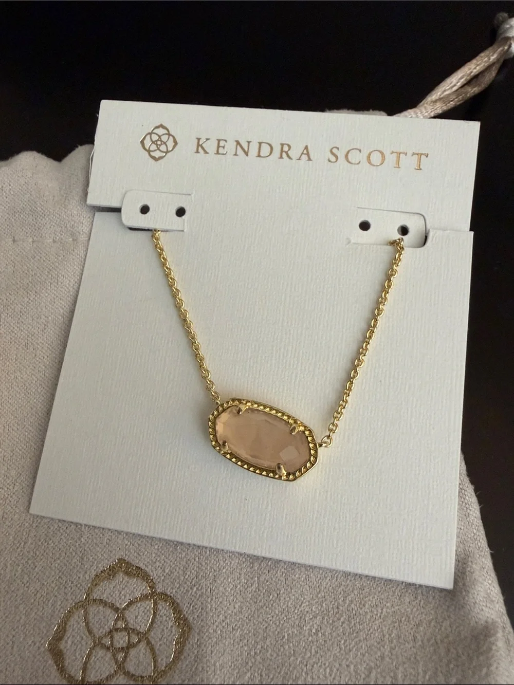 Kendra Scott Elisa Gold and Blush Pink Necklace, with tags and pouch - Picture 2 of 4